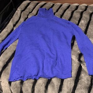 #257  Blue  Wool Sweater turtle neck